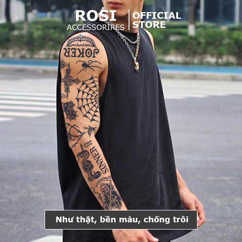 Hình xăm 15 ngày full tay QB-018, miếng dán hình xăm giả tạm thời cực đẹp