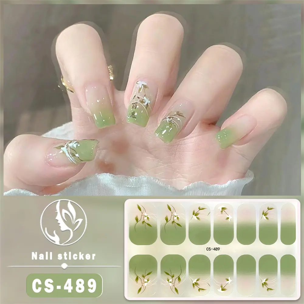 Miếng Dán Móng Tay, Thiết Kế Hoa Và Bướm, Không Thấm Nước, Miếng Dán Móng Tay, Miếng Dán Đầy Đủ, Miếng Dán Phim Sơn Móng Tay