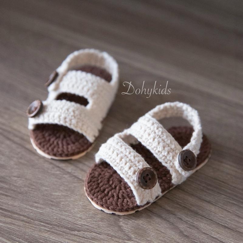 Giày sandal len cotton dán đế cho bé sơ sinh-12 tháng