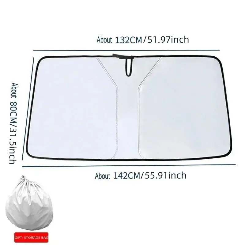 Car Sunshade, Full Cover Car Front Window Sunshade, Heat Protection UV Folding Front Window Privacy Visor Accessories for Tesla Model 3 Model Y 1