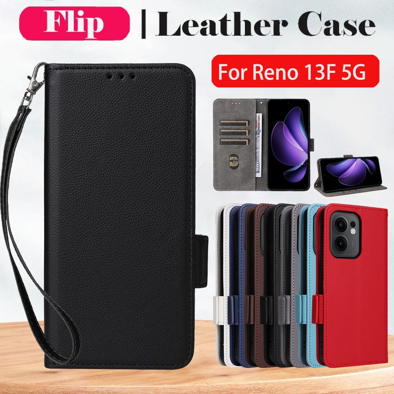 Ốp Điện Thoại Da Lật, Dành Cho Oppo Reno 13F 13 Pro (Reno13 F Reno13Pro Reno13F 5G 2024), Ốp Bảo Vệ Chống Sốc, Có Khe Cắm Thẻ, Ví Và Giá Đỡ, Ốp Lưng 0