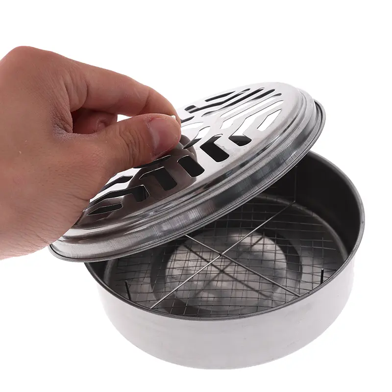 Mosquito Coil Holder Coil Incense  with Mesh Stand Camping Garden Metal Organiser