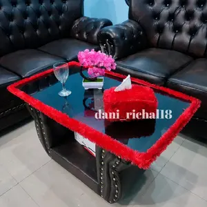 Bando meja kaca ruang tamu / Lis meja ruang tamu / Taplak meja ruang tamu 100×50 Cm Biru Coklat Hijau
