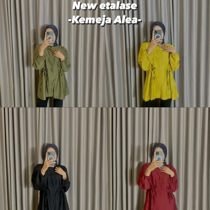 ALEA BLOUSE SEMI TUNIK MATT POLO LINEN PREMIUM WANITA