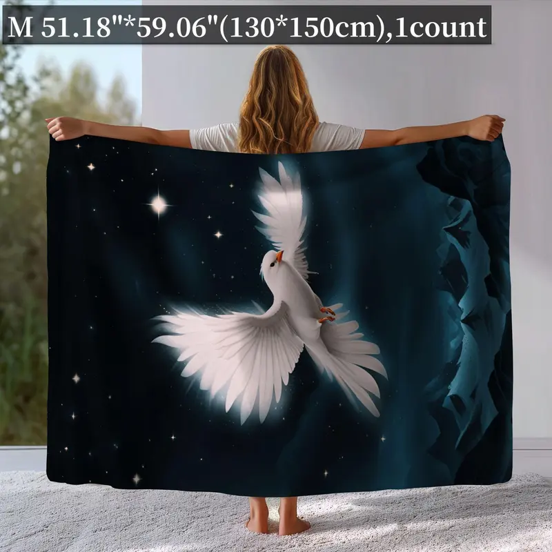 Dove Pattern Blanket, Soft Comfy Throw Blanket, Air-conditioned Room Blanket, Warm Nap Blanket for Home Office Travel Camping 6