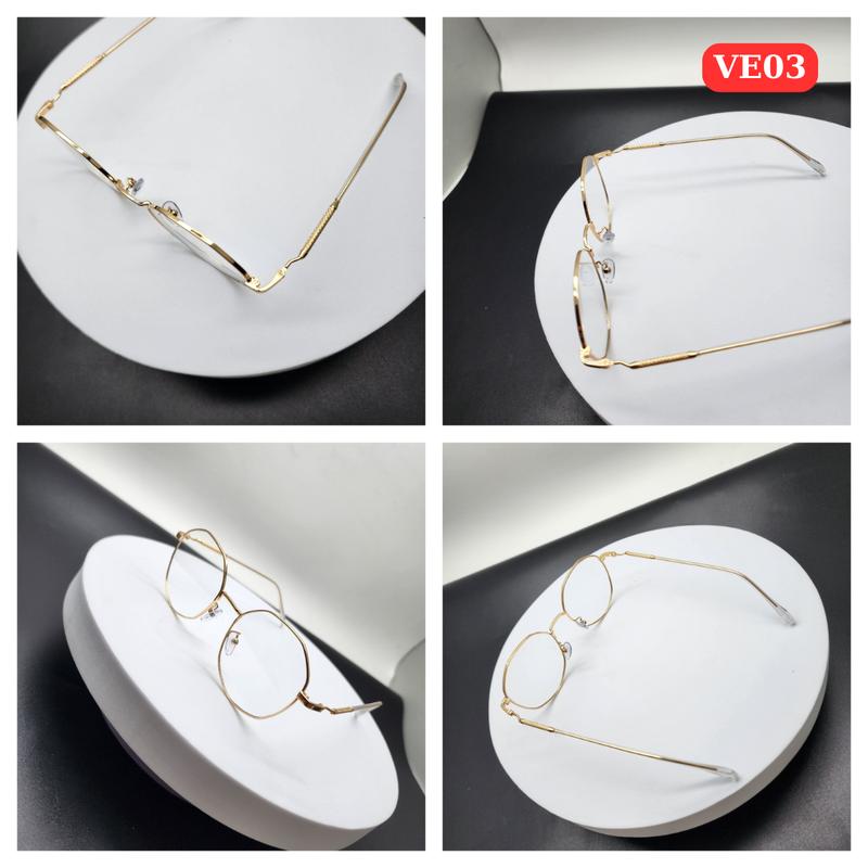 Gọng kính cận VE03 VIEYEWEAR thời trang kiểu dáng lục giác nhiều màu chất liệu kim loại 5