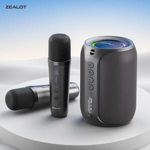 ZEALOT S62M 15W ワイヤレススピーカー 屋外キャンプ用 マ이크付き 12時間再生 重低音 ポータブルスピーカー Karaokeパーティー用