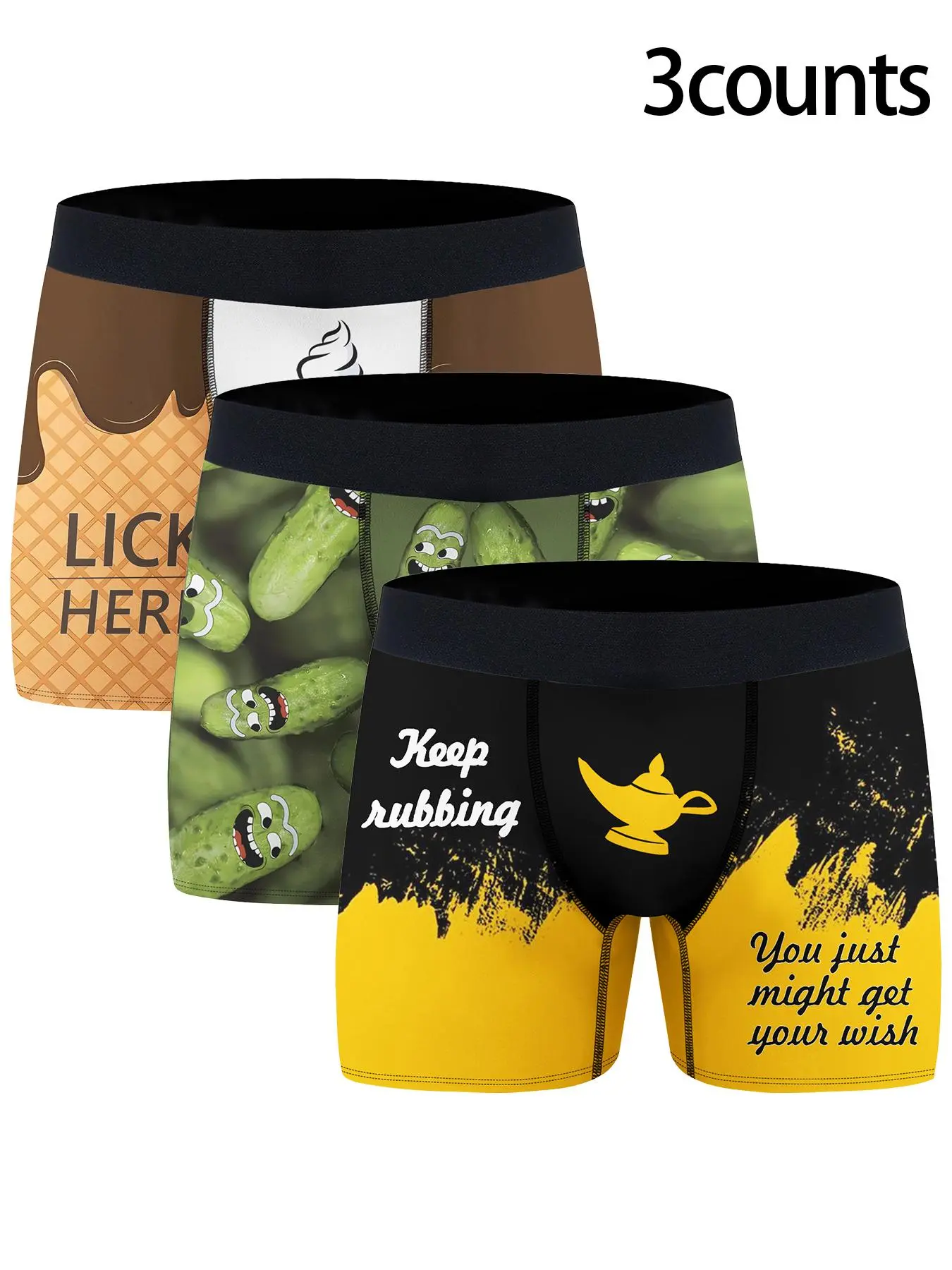 Men's All Over Print Boxer Brief, Casual Comfy Breathable Underwear for Daily Wear, Mens Underwear for All Seasons