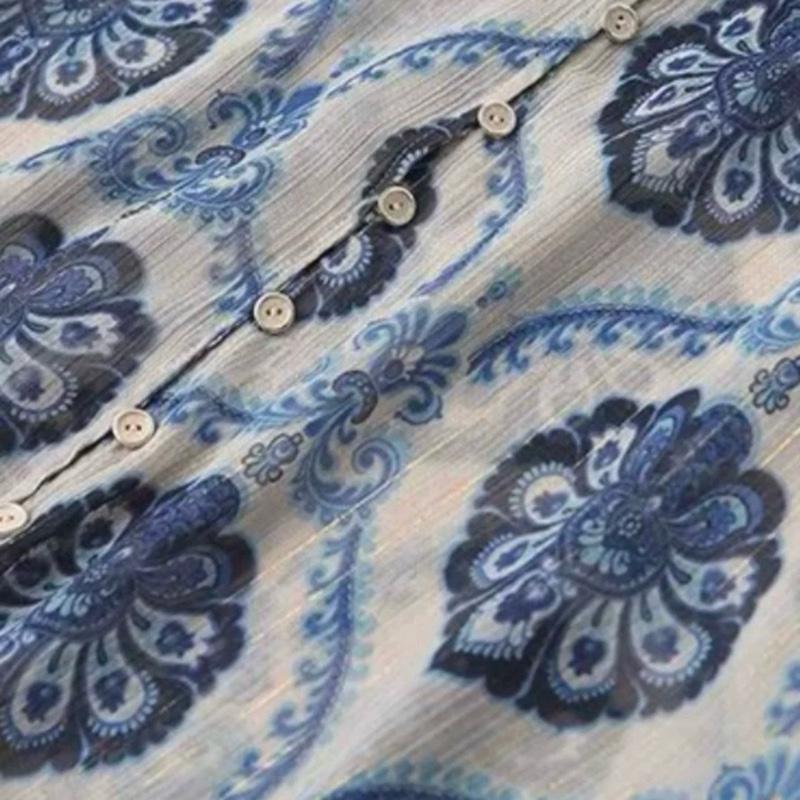 Sơ mi xanh họa tiết siêu hot qc xuất 2