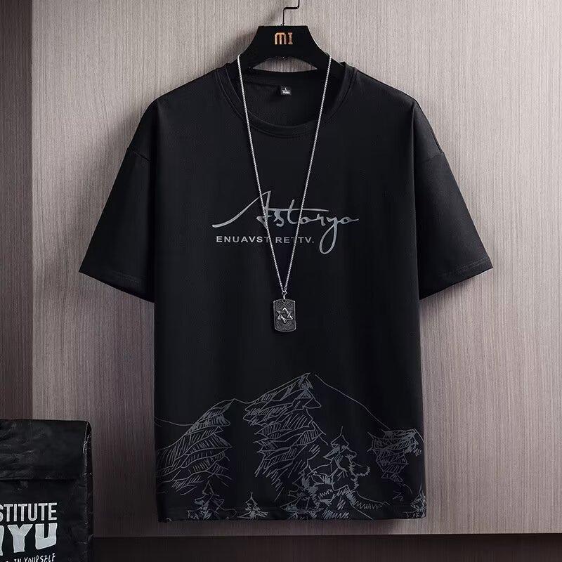 Product Introduction of New Short-Sleeved T-shirt Men's Summer Korean Style Trendy Simple Half Sleeve Top Hong Kong Style Loose Casual Fashion Brand T-shirt 2
