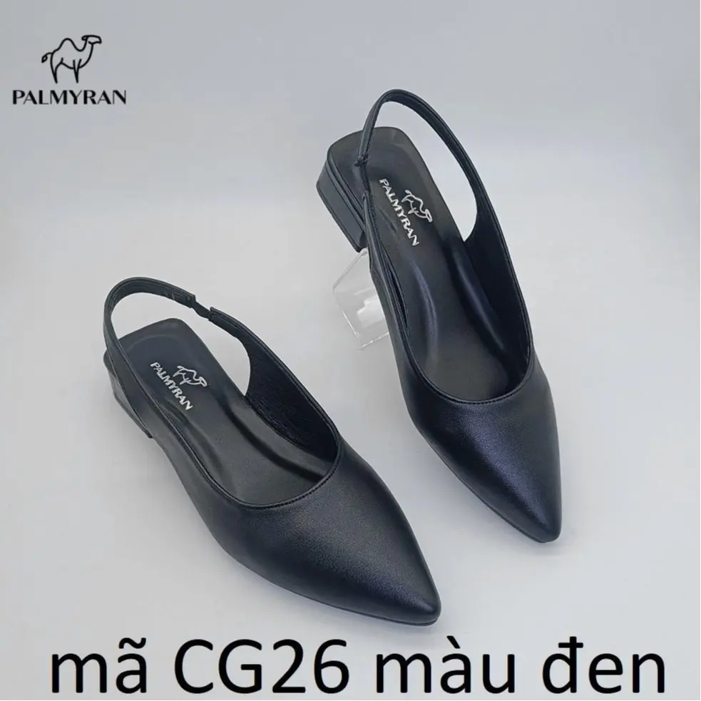 Giày nữ da sịn thật hở gót cao 3cm mã CG26