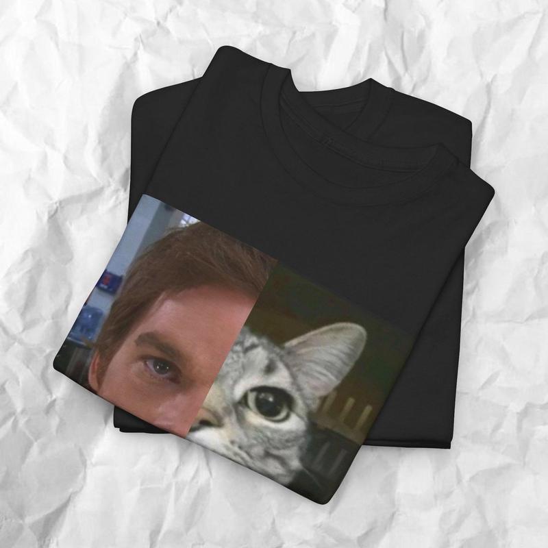Dext Morgan Tee, Funny Cat Meme Shirt, Unisex Heavy Cotton T-Shirt, Gift for Dexter Fans, TV Show Fan Tee, Funny Graphic Tee, 3