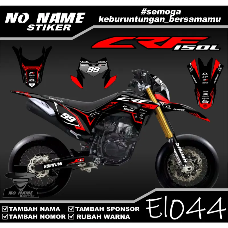 Sticker Setiker Stiker Decal CRF 150 L- (El044) Minimalis Fullbody-Dekal CRF 150 L Trail Supermoto 0