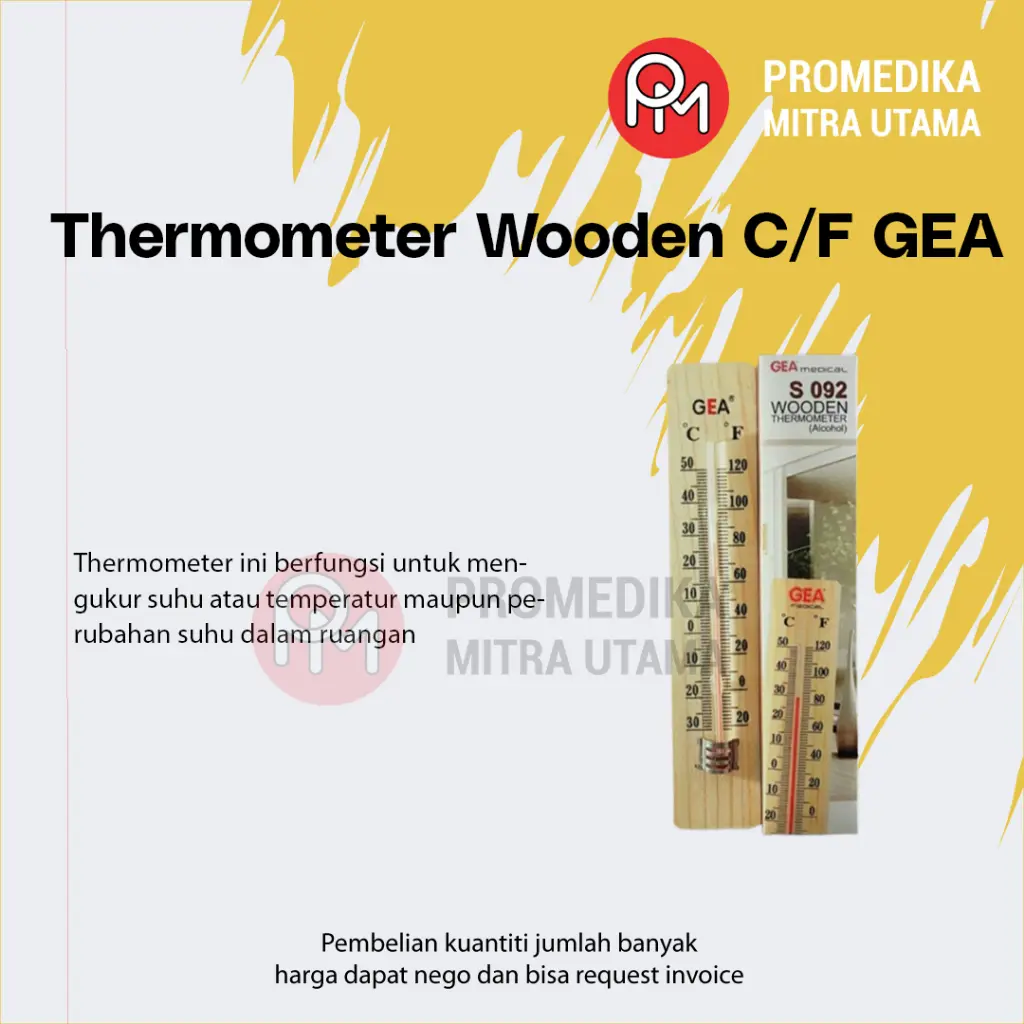 Thermometer Wooden C/F GEA | Thermometer Ruangan aestetic dari kayu.
