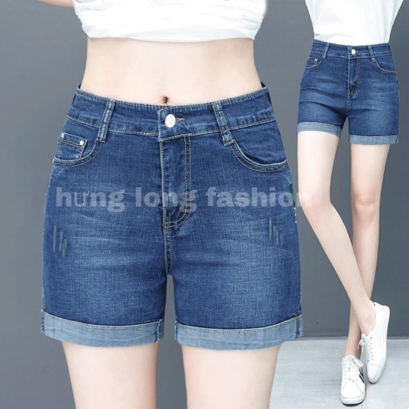 Quần Short Jean Nữ Quần Bò Đùi Nữ Co Giãn 4 Chiều Lưng Cao Hàng Công Ty Thiết Kế