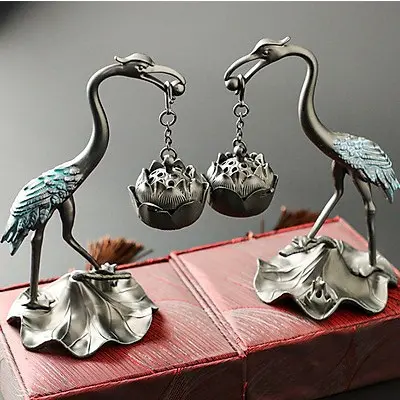 【Hot】1 Lư đỉnh đố..t hương trầm hình hồng hạc bằng đồng trang trí -  Dầu Thơm Phòng Dầu Thơm