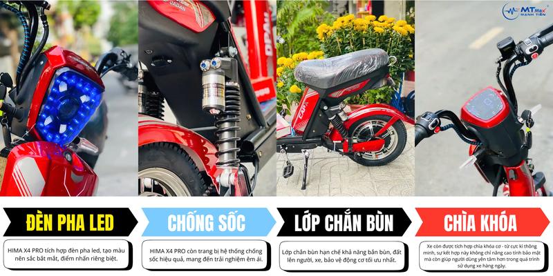 Product Introduction of [ MTMAX ] Xe Đạp Điện Cao Cấp Hima X4 Pro - Xe Điện Hiện Đại Dành Cho Học Sinh, Sinh Viên, Nhiều Lứa Tuổi, Tốc Độ 40 - 60KM/H, Một Lần Sạc Chạy Đến 70KM, Trang Bị Đầy Đủ Tính Năng 6