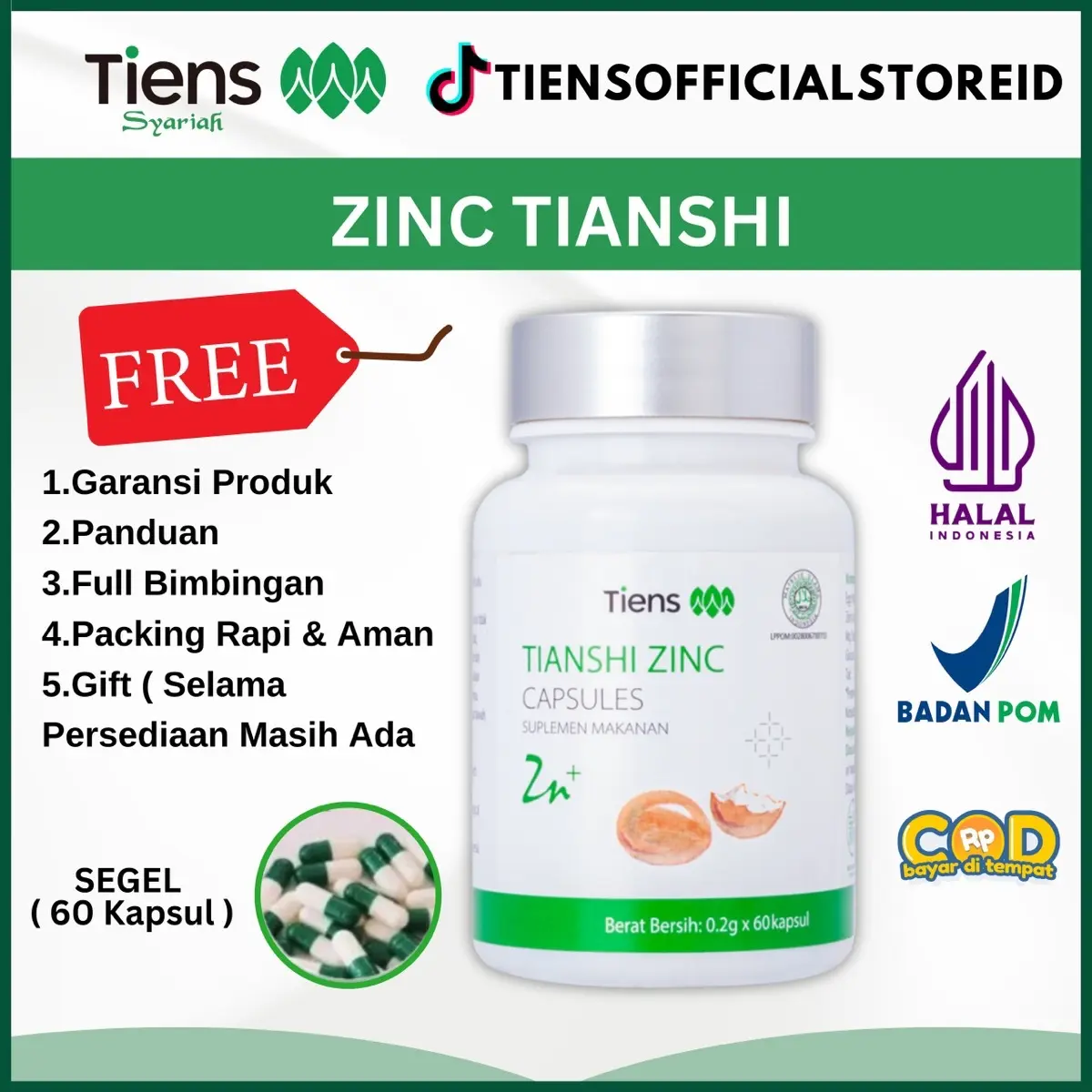[Nutrisi Anak] Zinc Tiens Kapsul Original - BPOM bisa untuk anak dan dewasa