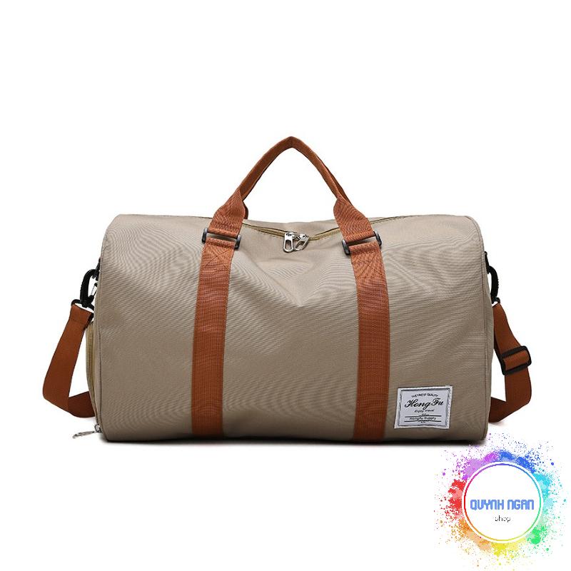 Túi du lịch vải canvas chống thấm dày đẹp có ngăn đựng giày và dây đeo Bag