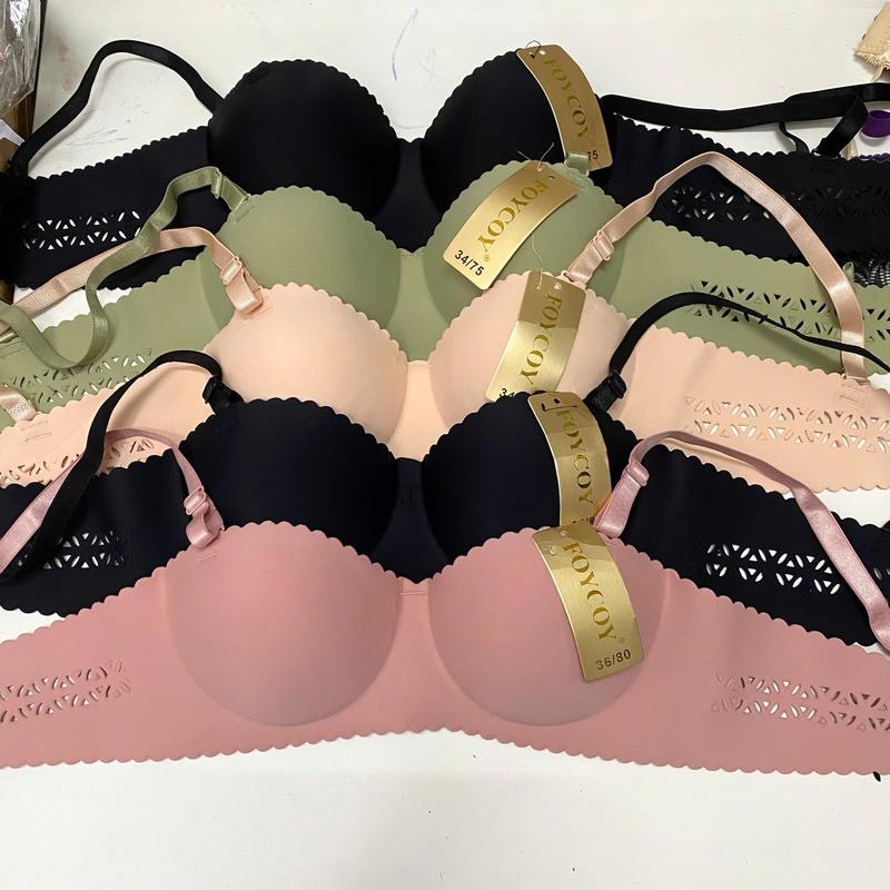 512- combo 3 Áo su đúc cup ngang có họa tiết cắt đẹp  ,cup A (form nhỏ) Trơn Women Nữ Women Nữ Voi Voan Bra Kem Viền Ren