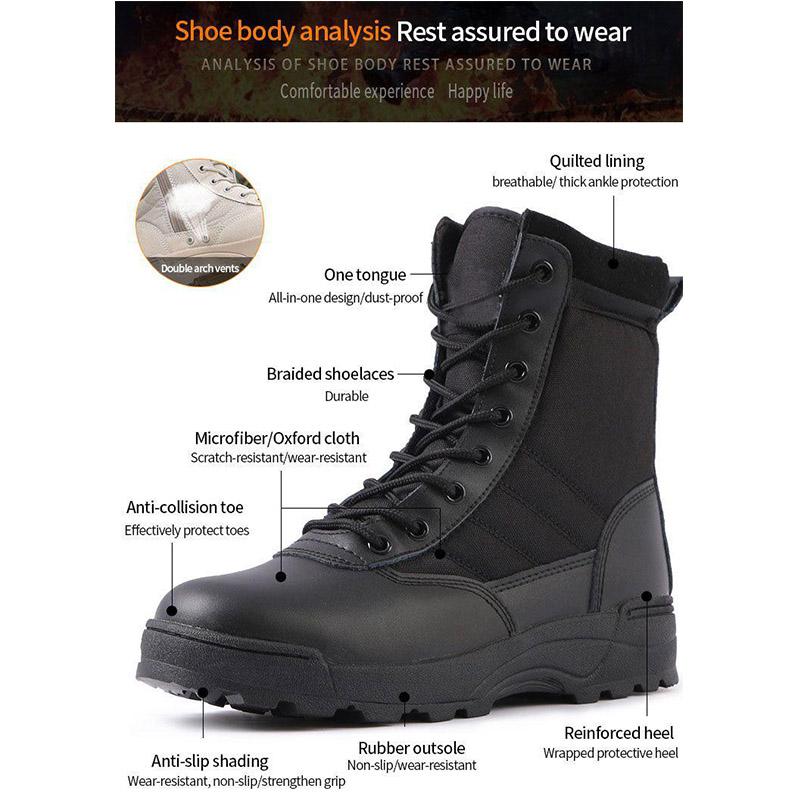 Product Introduction of 【Ready Stock】Men's Boots outdoor Martin Boots for Men Work Boots Side Zipper Motorcycle Boots Non-slip Shoes 3
