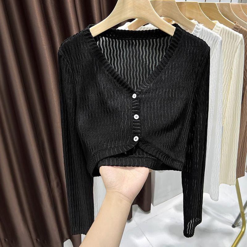 Áo Cardigan Lưới Cappa, Cao Cấp, Dành Cho Mùa Hè Của Phụ Nữ, Váy Phù Hợp, Có Thể Mặc Ngoài Trời, Phong Cách Phương Tây Cao Cấp, Chống Nắng, Áo Ghi Lê Mỏng, Áo Khoác, OOTD 0