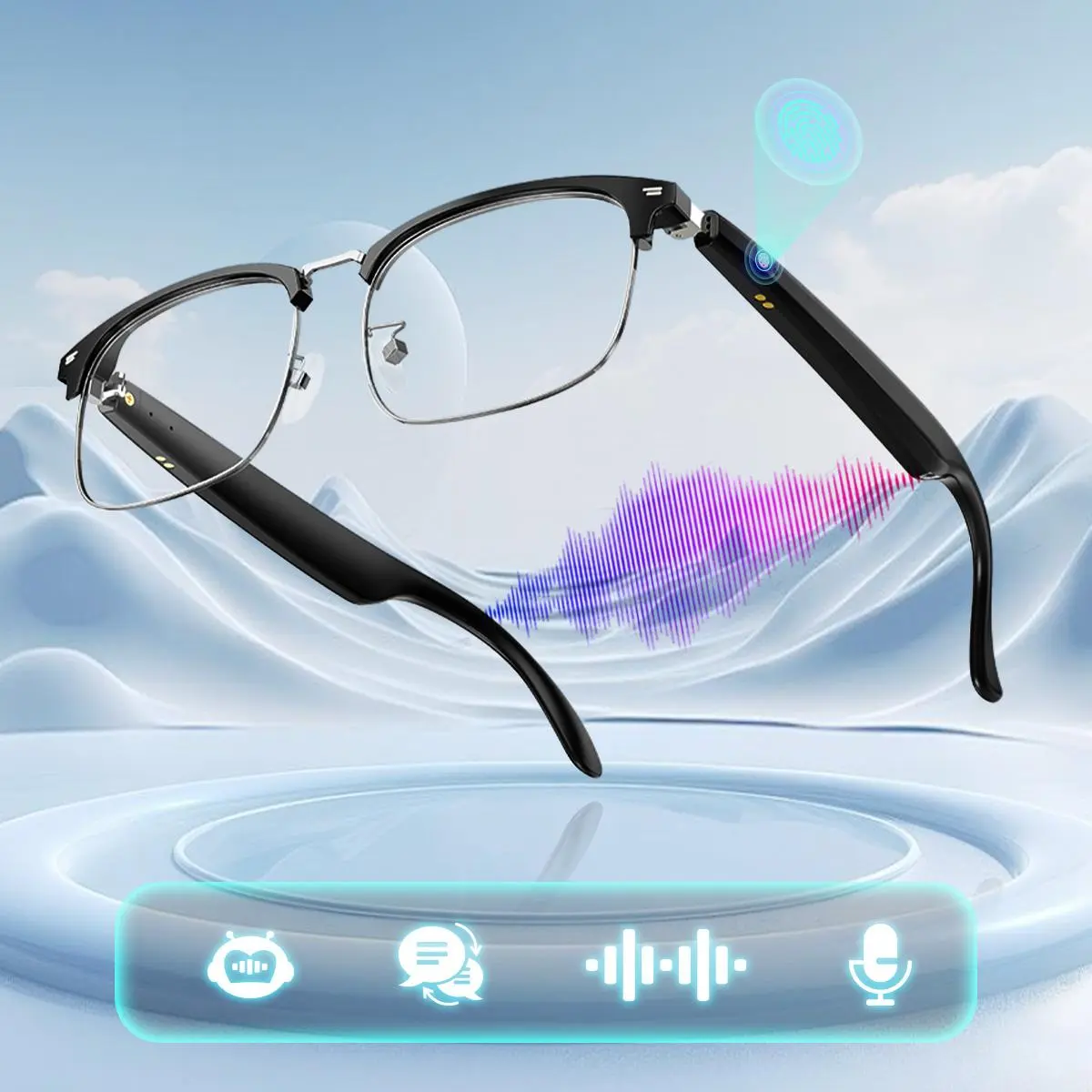 Smart Glasses, AI Translation Smart Glasses, Support 144 Languages APP Translation & Meeting Summary Glasses for Women & Men