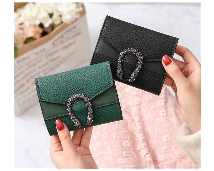 Product Introduction of Ví ngắn phong cách Hàn Quốc, dành cho phụ nữ, có thể gập lại, ví đựng tiền Xu, thiết kế đơn giản và dễ thương, kích thước nhỏ, nhiều khe cắm thẻ, thích hợp cho sinh viên nữ, 1777 Đánh giá tích cực 4
