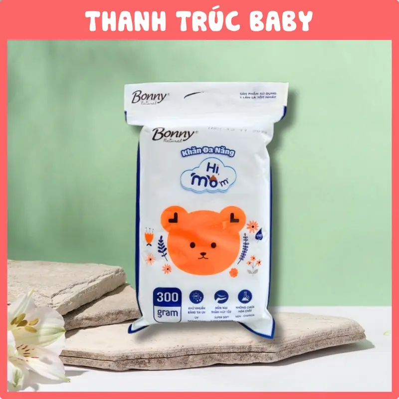 Combo 3 Gói Khăn Khô Đa Năng Hi! Mom, Bonny - Loại 300g - An Toàn, Tiện Lợi 5