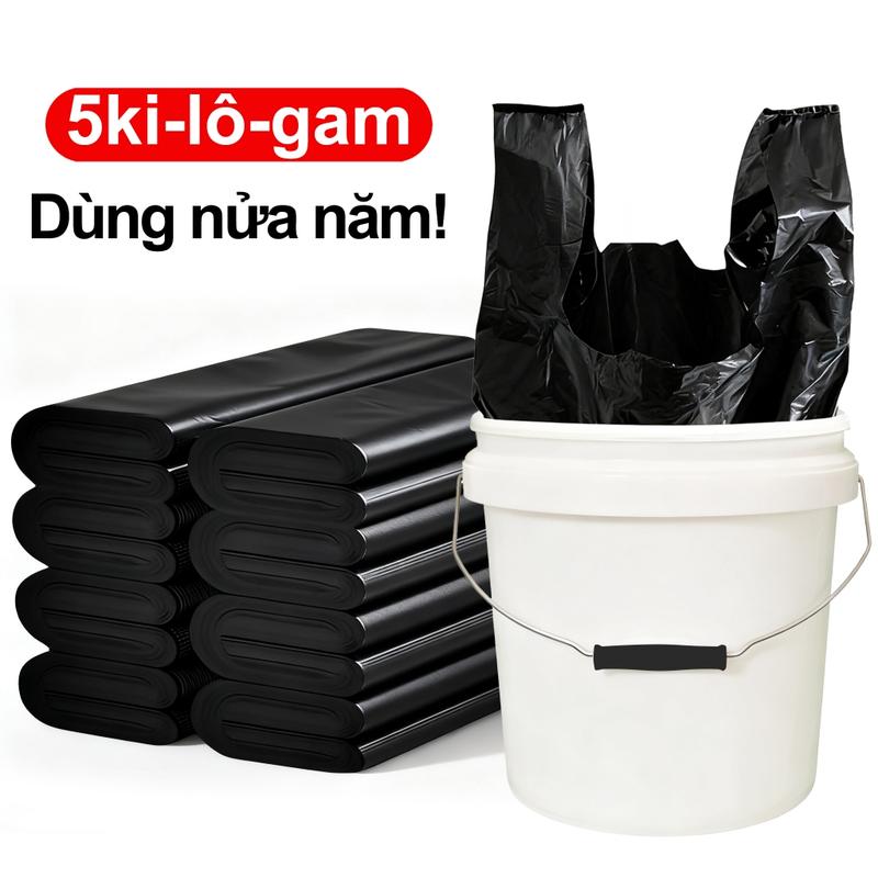 Túi Đựng Rác Túi Rác Đen 5/10/20/30KG - Size Đại/Trung/Nhỏ Có Quai xách Kiểu Áo…
