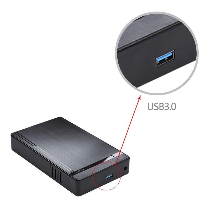 Box ổ cứng 3.5 inch Hộp đựng ổ cứng gắn ngoài có nút nguồn HDD Box 3.0 2.0 3.5" Sata chính hãng ShuoLe Box 3.5 inch túi  & 3