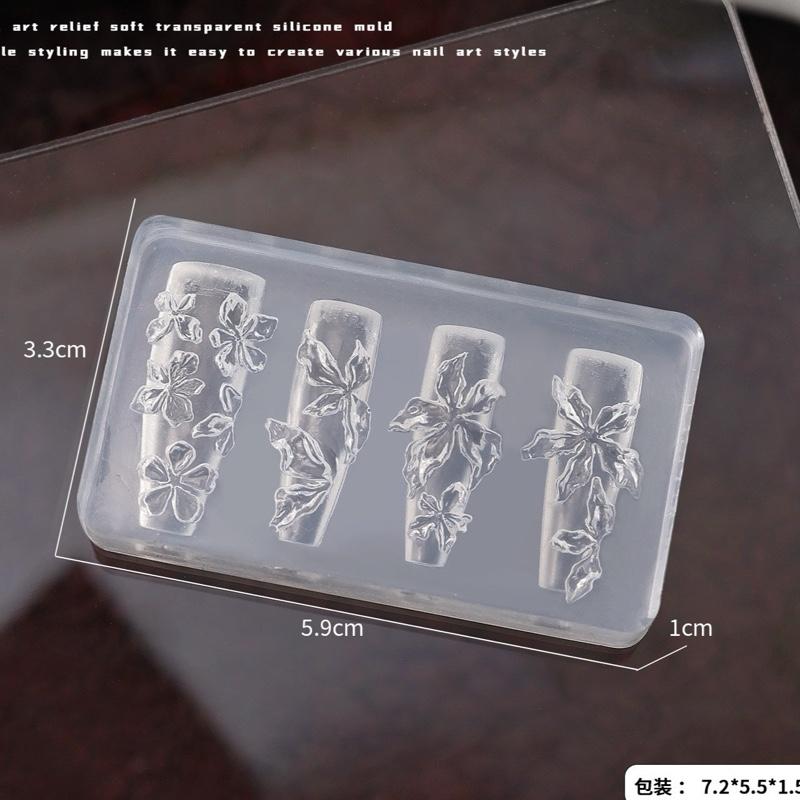 Khuôn silicon làm charm 3D , khuôn nơ cao cấp 25 mẫu, khuôn làm hoa ( có hộp đựng) - Unnie Nails 1