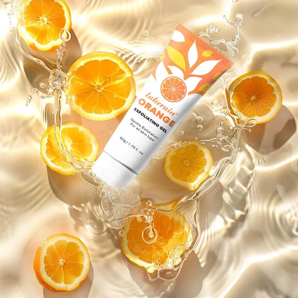 50g Orange Exfoliating Brightening Gel Facial Body Scrub Skin Cleaning Gentle Orange Dead Skin Remover