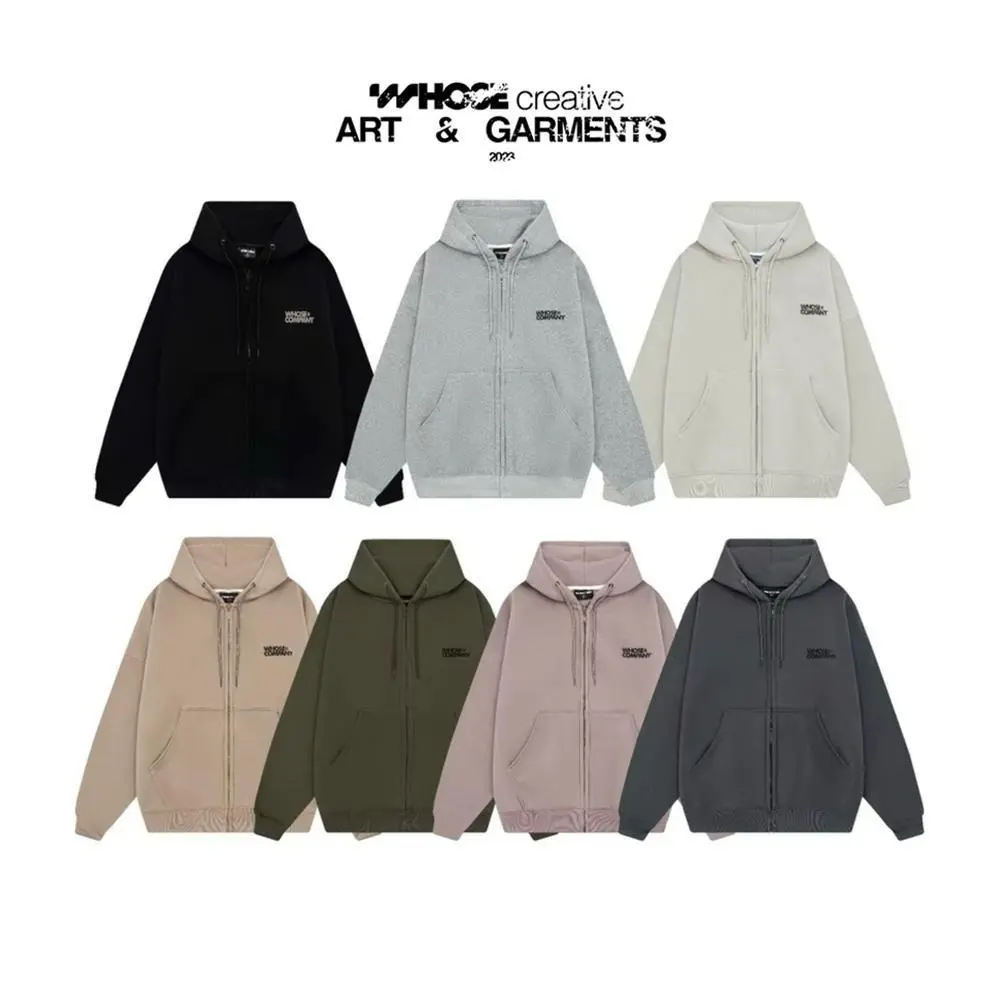 ZIP HOODIE BOXY - Áo khoác ZIP dây kéo dập nổi Nữ Women Top Kem Có Cổ