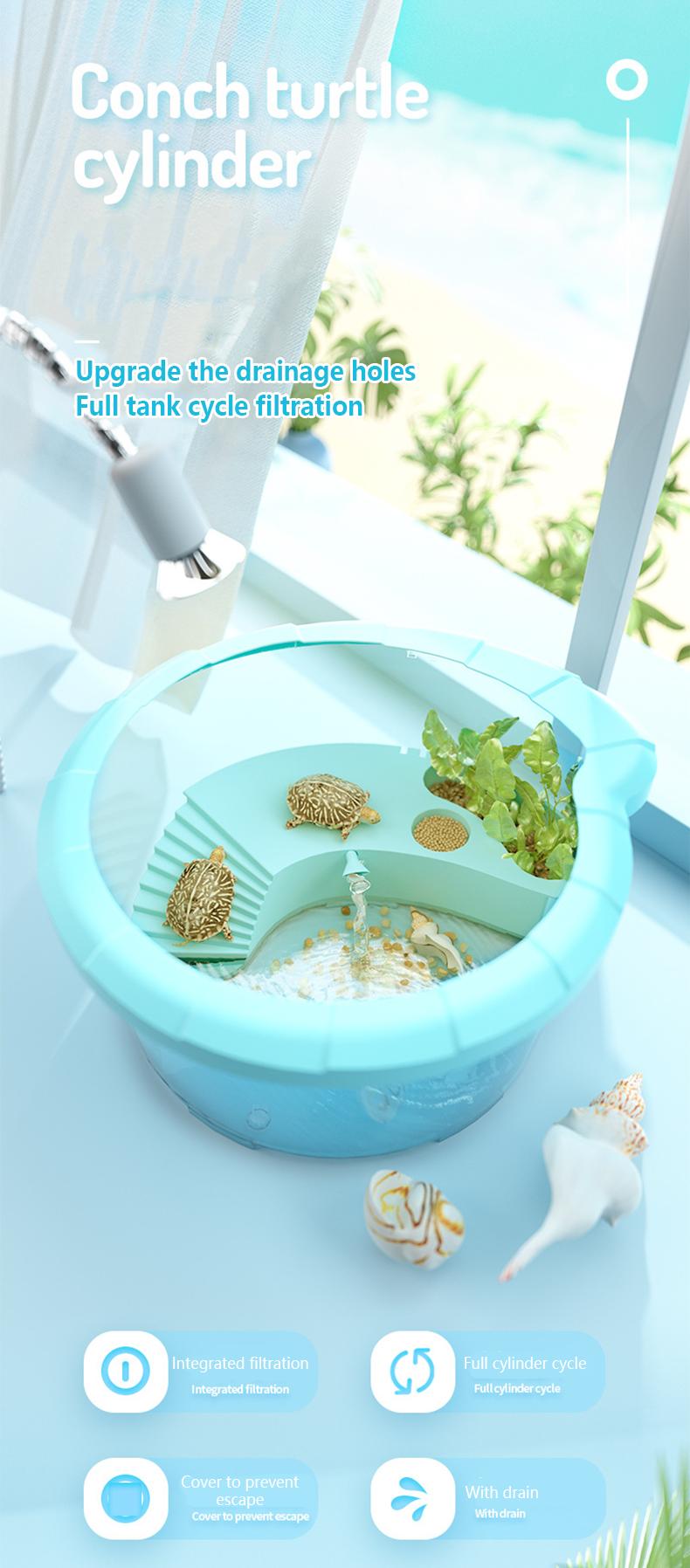 Product Introduction of with Cover Anti-Escape Platform Climbing Mini Tortoise Brazilian Tank Filter Water Pump Integrated Turtle Breeding Box 4