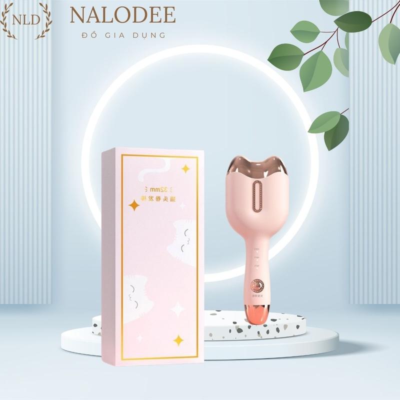  Máy uốn xoăn sóng 32mm không hại tóc máy bấm tóc hình móng vuốt mèo dễ thương Máy Uốn Tóc Máy Làm Xoăn cho Nữ Women 