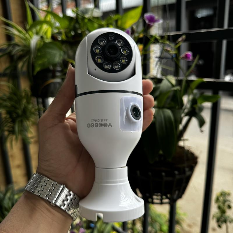 Camera Wifi Yoosee Bóng Đèn 2 MẮT FHD - XEM 2 KHUNG HÌNH - Quay Đêm Có Màu - Xoay 360 độ - Báo động chống trộm