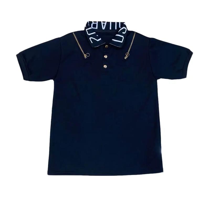 Áo polo PHỐI HAI KHÓA cổ bo dệt chữ   đủ 4 size cho ae vào săn nhe  Menswear 0
