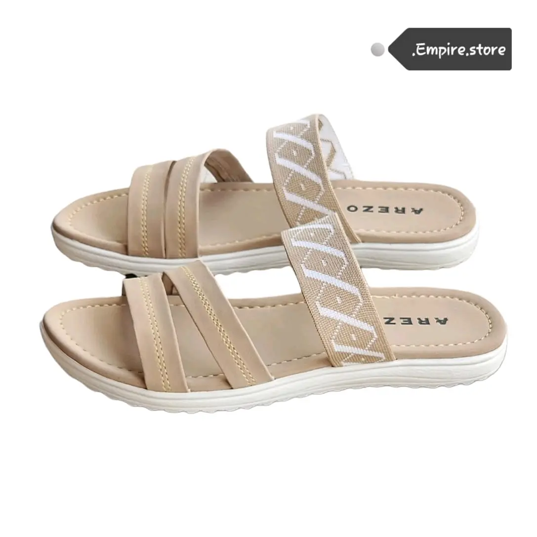 Sandal Slide Wanita Dewasa Terbaru Slop Kekinian Arezo VVV 37-42