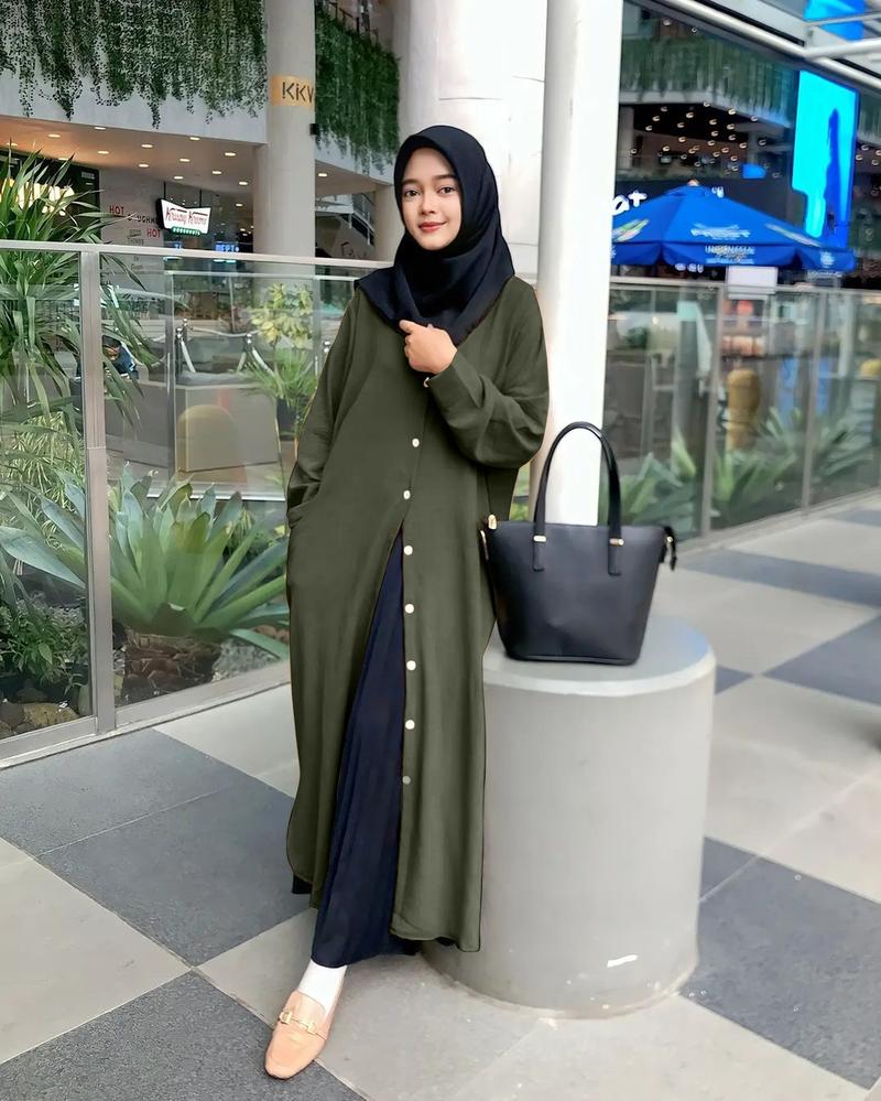 Product Introduction of RED Dress Kemeja Leisis Oversize 1223/Long Tunik Wanita/Cardigan Panjang kekinian Casual look 6