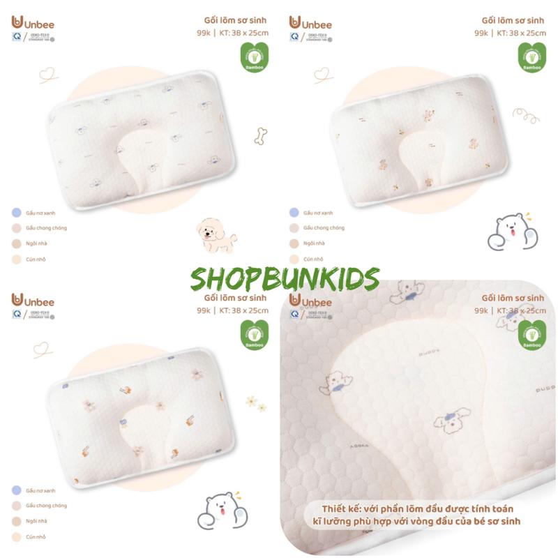 Gối lõm Xô Muslin Unbee Cho Bé Sơ Sinh 24x38x2cm Mềm Mại Thấm Hút Mồ Hôi