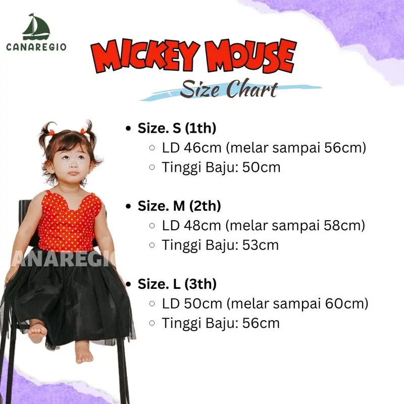 Baju Anak Kostum Tema Mickey Mouse baju princess anak perempuan by Canaregio Kids 3