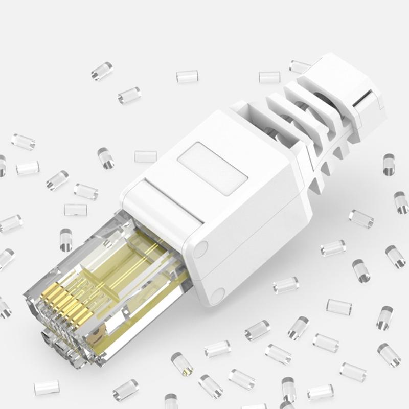 White RJ45 Tool-less Connector No Crimp Connectors Cat6 Connector Cat5e Connectors Cat5 Connectors 4