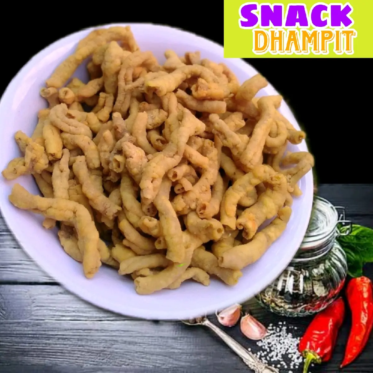 1KG kripik usus crispy ayam,usus Keripik Crispy free packing kardus dan babble warp
