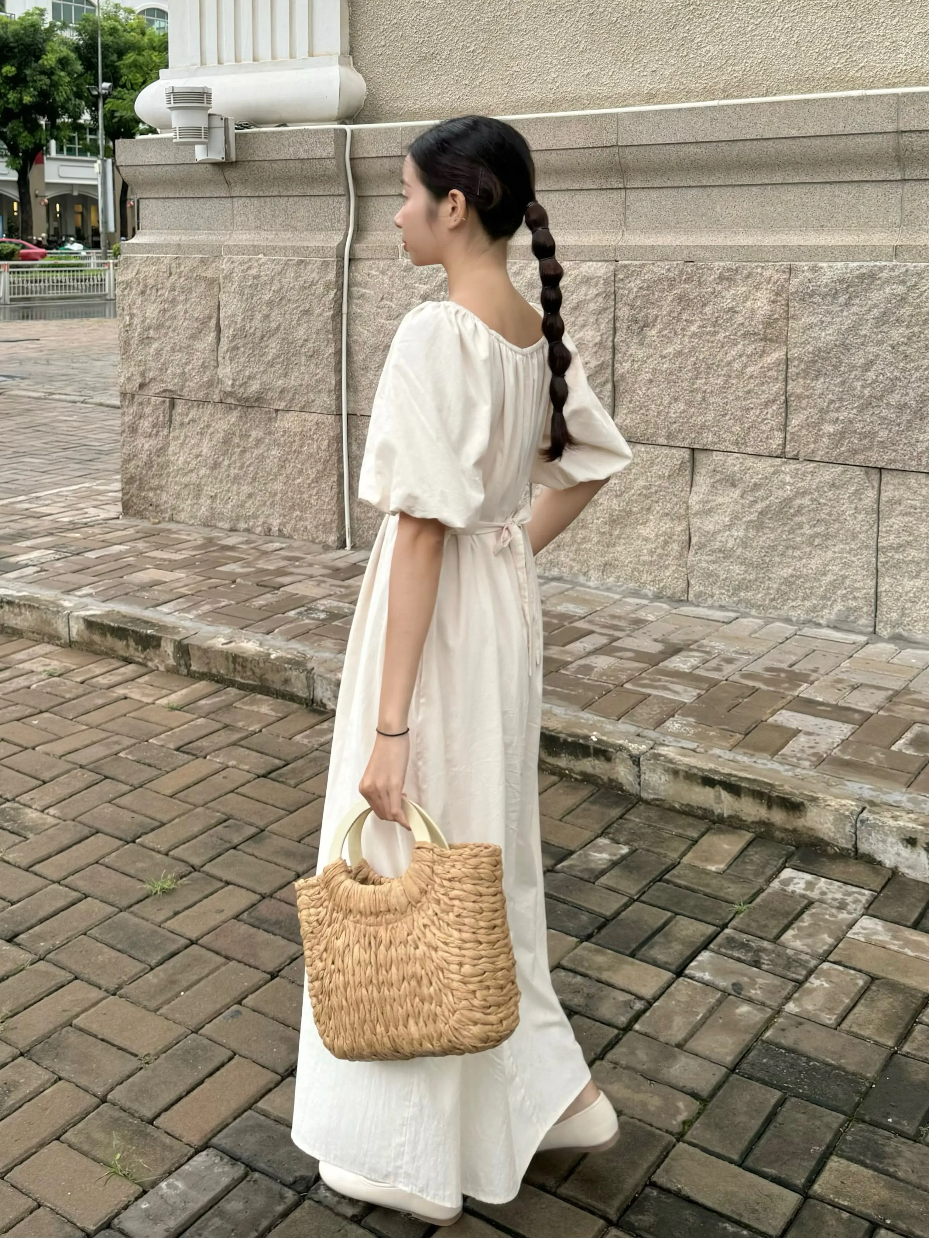 Đầm linen tay lỡ phồng mặc được nhiều kiểu | SOMS | Butter Dress