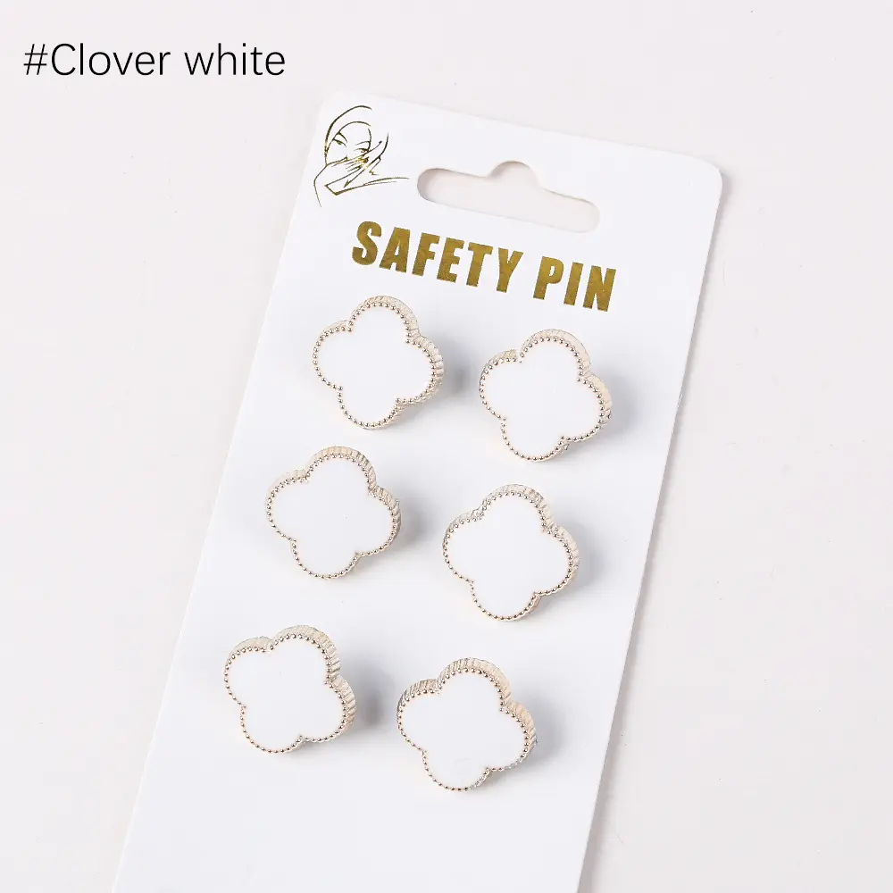 10PC Shirt Brooch Buckle Pearl Button Neckline Pin Women Cufflinks Decoration