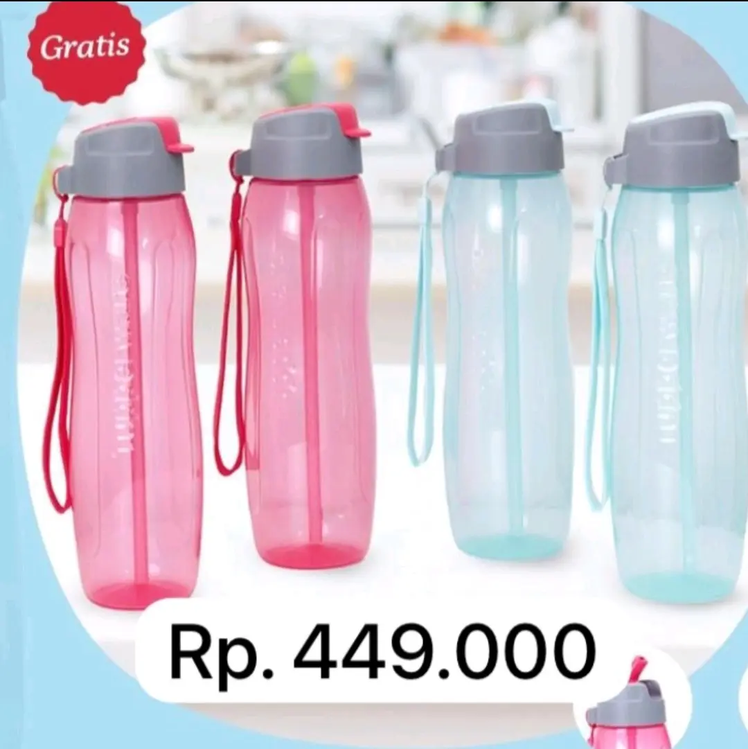Eco bottle 750 ml with straw
