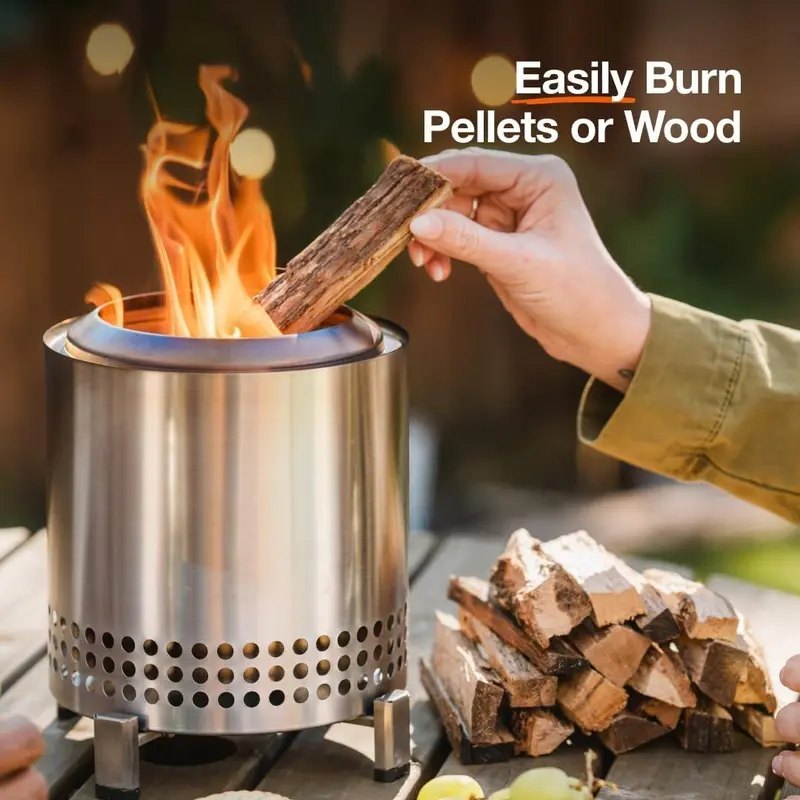 Portable Fire Bowl with Stand, Stainless Steel Decorative Fire Pit for Camping, Outdoor Modern Desktop Fire Bowl for Camping, Party, Picnic, Tabletop Fire Pit 3