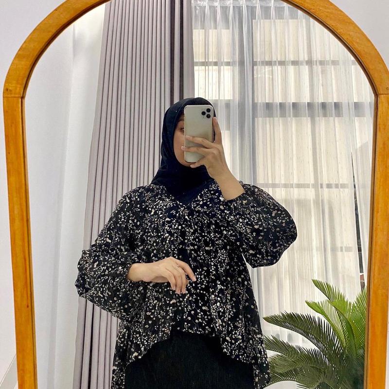 V BLOUSE SESA FLOWER KOREAN STYLE VINTAGE Wanita / SESA BLOUSE KOREAN LOOK Atasan Wanita Floral Casual Baju 7