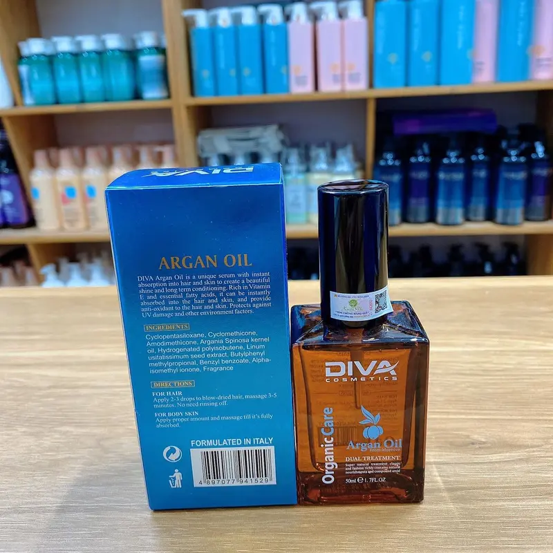 Tinh dầu dưỡng tóc uốn Diva Argan Oil 50ml chính hãng giữ nếp bóng mượt 4